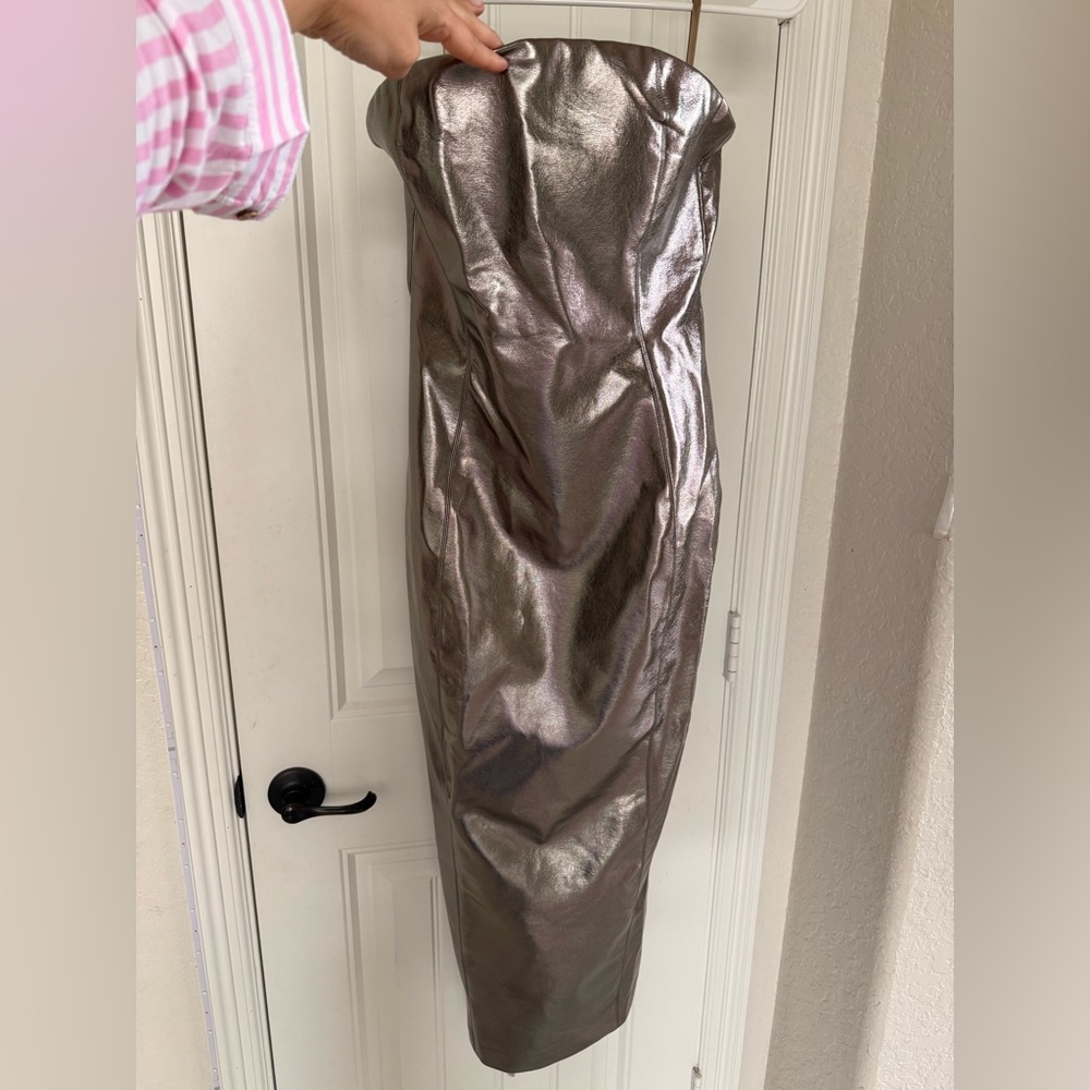 7 For All Mankind Metallic Strapless Dress | Size S | NWT - Picture 3 of 7